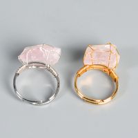 Exaggerated Geometric Alloy Gem Natural Stone Unisex Open Ring 1 Piece sku image 3