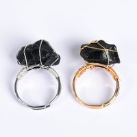Exaggerated Geometric Alloy Gem Natural Stone Unisex Open Ring 1 Piece sku image 20