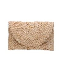Women's Solid Color Straw Weave Magnetic Buckle Wallets main image 4