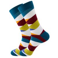 Unisex Casual Stripe Cotton Crew Socks A Pair sku image 15