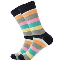 Unisex Casual Stripe Cotton Crew Socks A Pair sku image 2