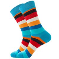 Unisex Casual Stripe Cotton Crew Socks A Pair sku image 7