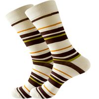 Unisex Casual Stripe Cotton Crew Socks A Pair sku image 37