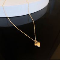 Simple Style Heart Shape Flower Alloy Pearl Plating Inlay Shell Zircon Women's Pendant Necklace sku image 5