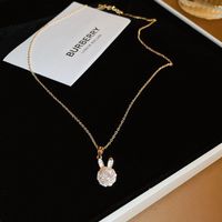 Simple Style Heart Shape Flower Alloy Pearl Plating Inlay Shell Zircon Women's Pendant Necklace sku image 14
