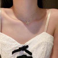 Simple Style Heart Shape Flower Alloy Pearl Plating Inlay Shell Zircon Women's Pendant Necklace sku image 15