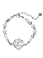 Sucré Forme De Cœur Fleur Coquille Alliage Perlé Placage Incruster Strass Opale Femmes Bracelets sku image 1