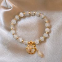 Sweet Heart Shape Flower Shell Alloy Beaded Plating Inlay Rhinestones Opal Women's Bracelets sku image 21