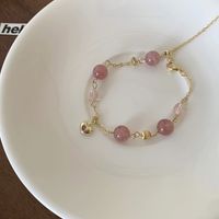 Sweet Heart Shape Flower Shell Alloy Beaded Plating Inlay Rhinestones Opal Women's Bracelets sku image 26