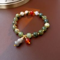 Sweet Heart Shape Flower Shell Alloy Beaded Plating Inlay Rhinestones Opal Women's Bracelets sku image 7