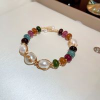 Sweet Heart Shape Flower Shell Alloy Beaded Plating Inlay Rhinestones Opal Women's Bracelets sku image 30