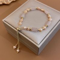 Sweet Heart Shape Flower Shell Alloy Beaded Plating Inlay Rhinestones Opal Women's Bracelets sku image 20