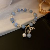 Sweet Heart Shape Flower Shell Alloy Beaded Plating Inlay Rhinestones Opal Women's Bracelets sku image 13