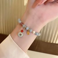 Sweet Heart Shape Flower Shell Alloy Beaded Plating Inlay Rhinestones Opal Women's Bracelets sku image 31