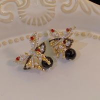 Simple Style Flower Artificial Crystal Inlay Rhinestones Women's Drop Earrings Earrings Ear Studs sku image 3