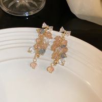 Simple Style Flower Artificial Crystal Inlay Rhinestones Women's Drop Earrings Earrings Ear Studs sku image 2