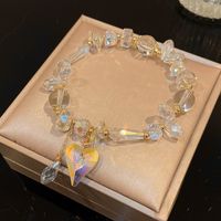 Sweet Heart Shape Lock Fish Tail Crystal Rhinestones Wholesale Bracelets main image 5