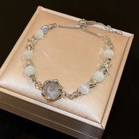 Sweet Heart Shape Lock Fish Tail Crystal Rhinestones Wholesale Bracelets sku image 20