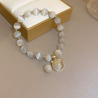 Sweet Heart Shape Lock Fish Tail Crystal Rhinestones Wholesale Bracelets sku image 28