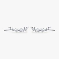 1 Pair Simple Style Leaves Sterling Silver Plating Rhodium Plated Ear Clips sku image 1