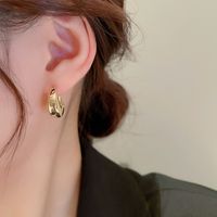 1 Pair Elegant Geometric Letter Copper Plating Inlay Artificial Pearls Zircon Earrings sku image 10