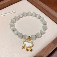 Elegant Heart Shape Flower Shell Mixed Materials Plating Inlay Rhinestones Opal Zircon Women's Bracelets sku image 17