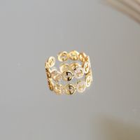 Sweet Flower Metal Plating Inlay Pearl Zircon Gold Plated Women's Open Ring sku image 25