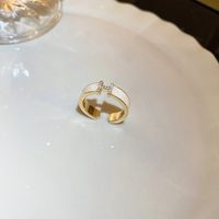 Glänzend Geometrisch Kupfer Inlay Zirkon Offener Ring sku image 1