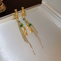 1 Pair Vintage Style Flower Copper Plating Inlay Artificial Gemstones Rhinestones Ear Studs sku image 54