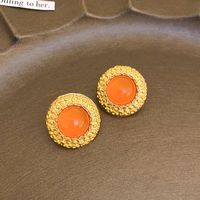 1 Pair Vintage Style Flower Copper Plating Inlay Artificial Gemstones Rhinestones Ear Studs sku image 13