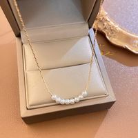 Simple Style Letter Heart Shape Flower Metal Pearl Plating Inlay Rhinestones Zircon Women's Pendant Necklace Necklace main image 3