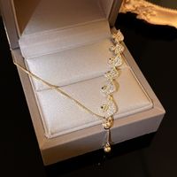 Einfacher Stil Buchstaben Herzform Blume Metall Perlen Überzogene Inlay Strass Steine Zirkon Damen Anhänger Halskette Halskette sku image 26