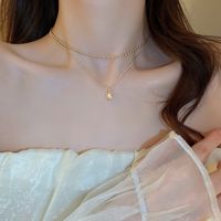 Einfacher Stil Buchstaben Herzform Blume Metall Perlen Überzogene Inlay Strass Steine Zirkon Damen Anhänger Halskette Halskette sku image 16
