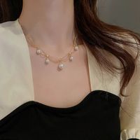 Einfacher Stil Buchstaben Herzform Blume Metall Perlen Überzogene Inlay Strass Steine Zirkon Damen Anhänger Halskette Halskette sku image 23