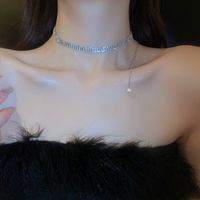 Einfacher Stil Buchstaben Herzform Blume Metall Perlen Überzogene Inlay Strass Steine Zirkon Damen Anhänger Halskette Halskette sku image 24