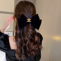 Sweet Bow Knot Cloth Inlay Rhinestones Pearl Hair Clip Hair Claws sku image 4