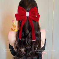 Sweet Bow Knot Cloth Inlay Rhinestones Pearl Hair Clip Hair Claws sku image 11