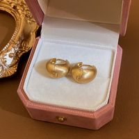 Wholesale Jewelry 1 Pair Simple Style Heart Shape Solid Color Twist Metal Zircon Earrings Ear Studs sku image 46