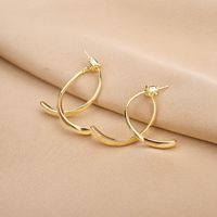 Wholesale Jewelry 1 Pair Simple Style Heart Shape Solid Color Twist Metal Zircon Earrings Ear Studs sku image 22