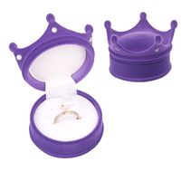 Glam Solid Color Flocking Jewelry Boxes sku image 1
