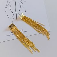 1 Pair Elegant Exaggerated Tassel Heart Shape Plating Titanium Steel 18k Gold Plated Drop Earrings sku image 4