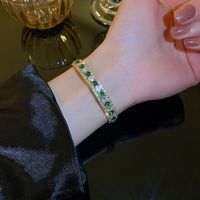 Elegant Glam Square Metal Inlay Artificial Gemstones Women's Bracelets Bangle main image 5