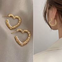 Lady Heart Shape Alloy Plating Women's Earrings Ear Studs sku image 1