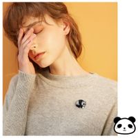 Mignon Panda Alliage Placage Incruster Strass Perle Unisexe Broches main image 6