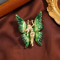 Retro Cupid Bee Butterfly Alloy Enamel Hollow Out Inlay Artificial Gemstones Pearl Unisex Brooches main image 3