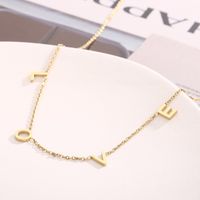 Stainless Steel 18K Gold Plated Simple Style Plating Letter Solid Color Necklace main image 1