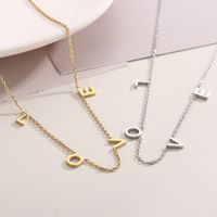 Stainless Steel 18K Gold Plated Simple Style Plating Letter Solid Color Necklace main image 2