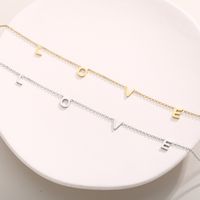 Stainless Steel 18K Gold Plated Simple Style Plating Letter Solid Color Necklace main image 5