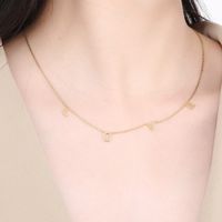 Stainless Steel 18K Gold Plated Simple Style Plating Letter Solid Color Necklace main image 6