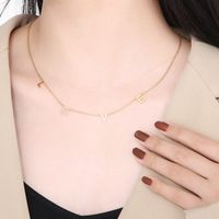 Stainless Steel 18K Gold Plated Simple Style Plating Letter Solid Color Necklace main image 8